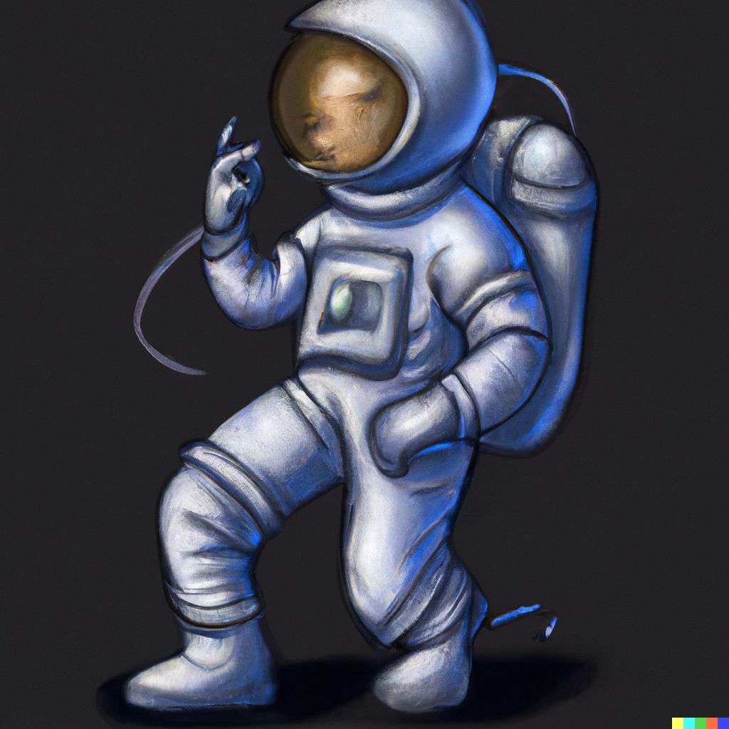 an astronaut, digital art, caricature